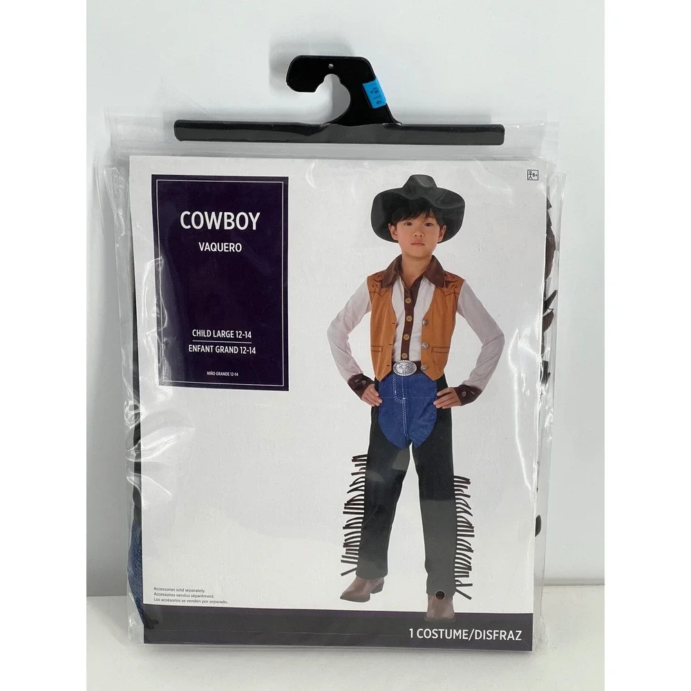 Cowboy Costume Child Large 12-14 Western Halloween‎ Cosplay Vaquero Outfit
